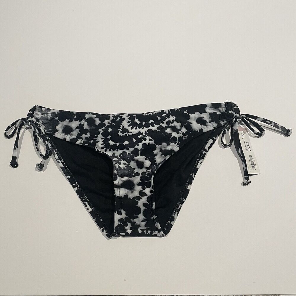 Bisou Bisou Bikini Bottoms Black & White Ties at Hip Woman's Size XL
